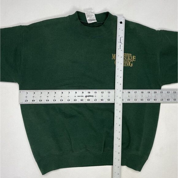 VINTAGE Miccosukee Indian Gaming Sweatshirt Men Medium Green Embroidered - Picture 5 of 5